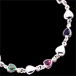23962 Sterling Silver Color Heart Bracelet