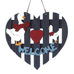WOOD HEART FENCE W/GEESE  Item:  27007 