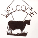 METAL "COW" WELCOME SIGN  Item:  27411