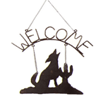 METAL "COYOTE" WELCOME SIGN  Item:  27412