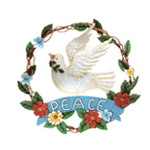 METAL WREATH "PEACE"  Item:  30342 