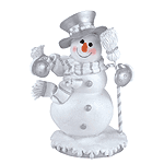 31540 Alabastrite Snowman With Tophat & Broom